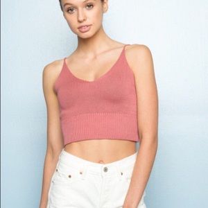 Brandy Melville Pink Knit Tank Top